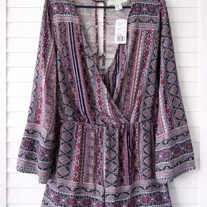 Forever 21 Multicolor Boho Print Romper